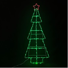 CHRISTMAS TREE 100 LED ΛΑΜΠΑΚΙΑ ΣΕΙΡΑ ΠΡΑΣΙΝΟ ΜΕ ΚΟΚΚΙΝΟ ΑΣΤΕΡΙ ΣΤΑΘΕΡΟ IP44 60x150cm ΣΥΝ 5m  | Aca | X08100349